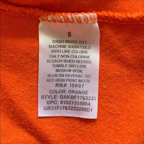 375 Kids from Garanimals Long Sleeve Tee Shirt Orange Blue Moto Cross Shirt 8 - Picture 4 of 5